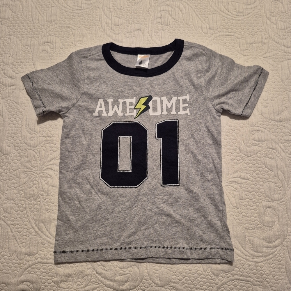 Gymboree boys size 2T Outlet gray with navy #'s Awesome mark on tag NWOT